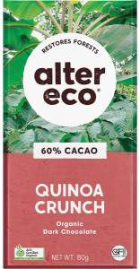 Alter Eco Chocolate Organic Dark Quinoa Crunch 12x80g