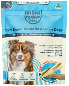 ANIPAL Calm Dental Sticks for Anxious Dogs Smoked Flavour 210g