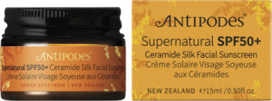 Antipodes Supernatural SPF50+ Ceramide Silk Facial Sunscreen MINI 15ml