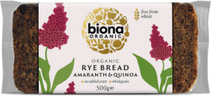 Biona Organic Rye Amaranth & Quinoa Bread 500g