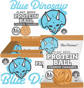Blue Dinosaur Protein Ball Caramel Cashew 12x40g