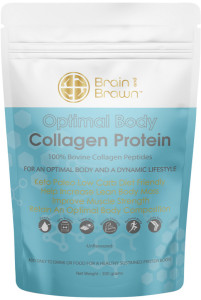 BRAIN AND BRAWN Optimal Body Collagen Protein (100% Bovine Collagen Peptides) Unflavoured 300g