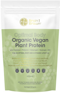 BRAIN AND BRAWN Optimal Body Organic Vegan Plant Protein Unflavoured 900g