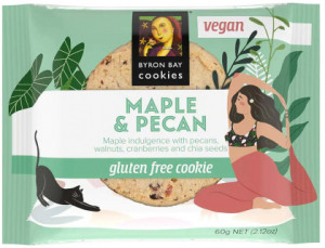 Byron Bay Single Wrapped Vegan Maple & Pecan Cookie  12x60g