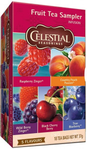 Celestial Seasonings Fruit Tea Sampler 18 Tea Bags (5 Flavours)