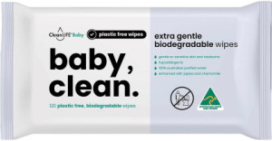 Cleanlife Baby Clean Extra Gentle Plastic Free Wipes 120pk