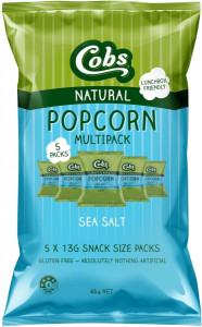 Cobs Natural Popcorn Multipack Sea Salt   (5Pk) 10x65g