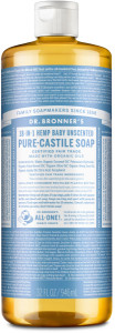 DR. BRONNER'S Pure-Castile Soap Liquid (Hemp 18-in-1) Unscented (Baby) 946ml
