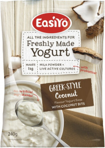 Easiyo Greek Style Coconut with Coconut Bits Yogurt 240g x 8
