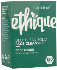 ETHIQUE Bar Face Cleanser Deep Clean Solid Deep Green (For Oily To Balanced) 110g