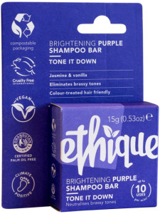 ETHIQUE Bar Shampoo Brightening Purple Tone It Down (Neutralises Brassy Tones) 15g