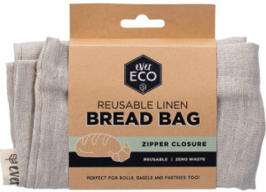 Ever Eco Reusable Linen Bread Bag Zipper Closure 32x40cm