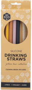 Ever Eco Silicone Straws Straight Golden Hour Collection 4pk