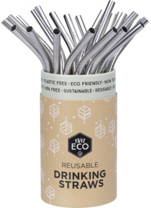 Ever Eco Stainless Steel Straws Bent Counter Display x25