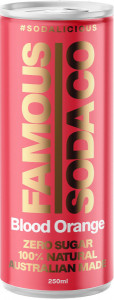 Famous Zero Sugar Soda Blood Orange 4x250ml