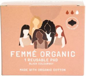 FEMME ORGANIC Organic Cotton Reusable Pad Black