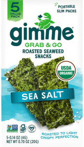 GimMe Roasted Seaweed Snacks Grab & Go Sea Salt 5x4g