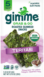 GimMe Roasted Seaweed Snacks Grab & Go Teriyaki 5x4g