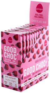 GOOGYS Good Choc Collagen & Egg Protein Chocolate Dark Raspberry 100g x 10