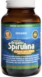 Green Nutritionals Mountain Organic Spirulina 520mg 60 Caps