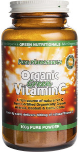 Green Nutritionals Organic Green Vitamin C Powder 600mg 100g
