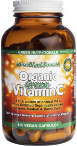 Green Nutritionals Organic Green Vitamin C 600mg 120 Caps