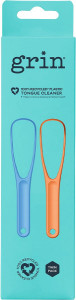 Grin 100% Recycled Plastic Tongue Cleaner Orange, Blue 8x2pk