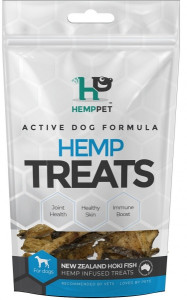Hemp Pet Skin & Coat Support Ocean Bites New Zealand Hoki Fish Hemp Infused Treats for Dogs 70g