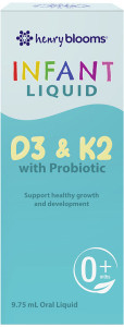 HENRY BLOOMS Infant Liquid D3 & K2 with Probiotics 9.75ml