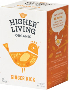 Higher Living Organic Ginger Kick Tea Caffeine Free 15Tea Bags