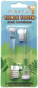 JACK N' JILL Tickle Tooth Sonic Toothbrush Replacement Heads x 2 Pack