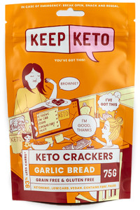 Keep Keto Garlic Bread Flavour Crackers  75g MAY26