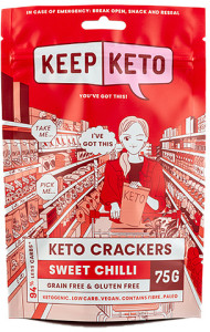 Keep Keto Sweet Chilli Crackers  75g AUG26