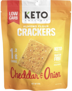 Keto Naturals Almond Flour Crackers Cheddar & Onion 8x64g