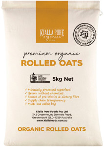 Kialla Organic Rolled Oats (Calico Bag) 5Kg
