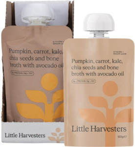 Little Harvesters Pumpkin, Carrot, Kale, Chia Seed & Bone Broth 6x120g