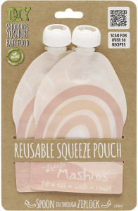 Little Mashies Reusable Squeeze Pouch Rainbow 2x130ml