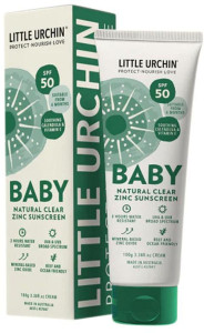Little Urchin Natural Sunscrn Zinc Clear Baby Spf 50 100g