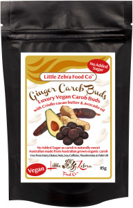 Little Zebra Chocolates Carob Buds Ginger 85g