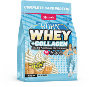 Maxine's Burn Whey + Collagen Protein Powder Vanilla Soft Serve  400g Pouch