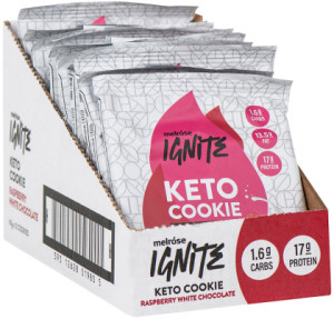 MELROSE Ignite Keto Cookie Raspberry White Chocolate 60g x 12 Display
