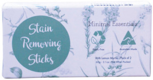 MINIMAL ESSENTIALS Stain-Removing Laundry Sticks with Lemon Myrtle x 2 Pack (50g net)