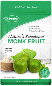 MORLIFE Organic Nature's Sweetener Monk Fruit 100g