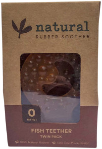 NATURAL RUBBER SOOTHER Fish Teether Twin Pack