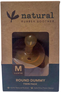 NATURAL RUBBER SOOTHER Round Dummy Medium (3-6 Months) Twin Pack