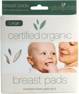 Natures Child Organic Cotton Reusable Breast Pads Night Large Pkt 6