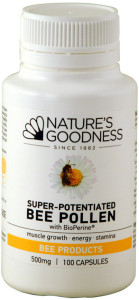 NATURE'S GOODNESS Super-Potentiated Bee Pollen with BioPerine 500mg 100c