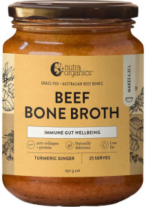 Nutra Organics Beef Bone Broth Concentrate Turmeric Ginger 250g