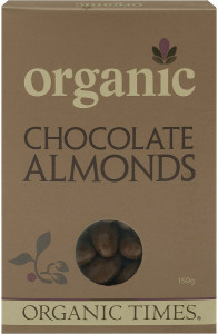 Organic Times Milk Chocolate Almonds 150g