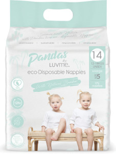 Pandas by Luvme Nappies ECO Disposable XLarge (12-18kg) 14 Pack x 4